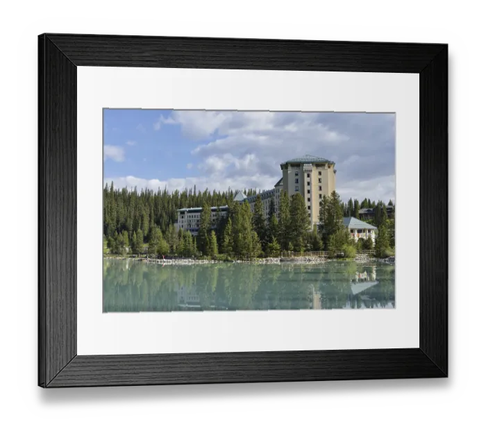Framed Print : Hotel Fairmont Chateau Lake Louise and Lake Louise