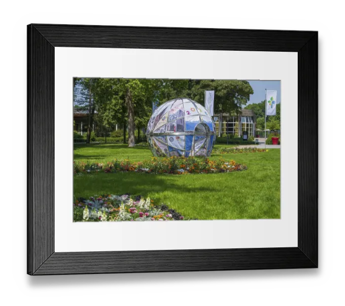 Framed Print : Park in front of the entrance to the garden show