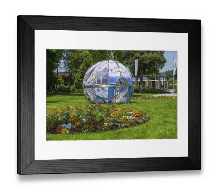 Framed Print : Park in front of the entrance to the garden show