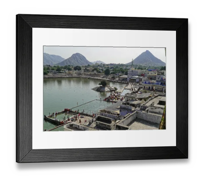 Framed Print : Panorama of buildings and landscapes around a lake Framed Print : Panorama of buildings and landscapes around a lake