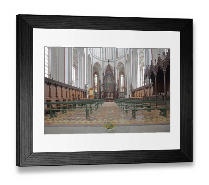 Framed Print : Chancel with paintings and choir stalls