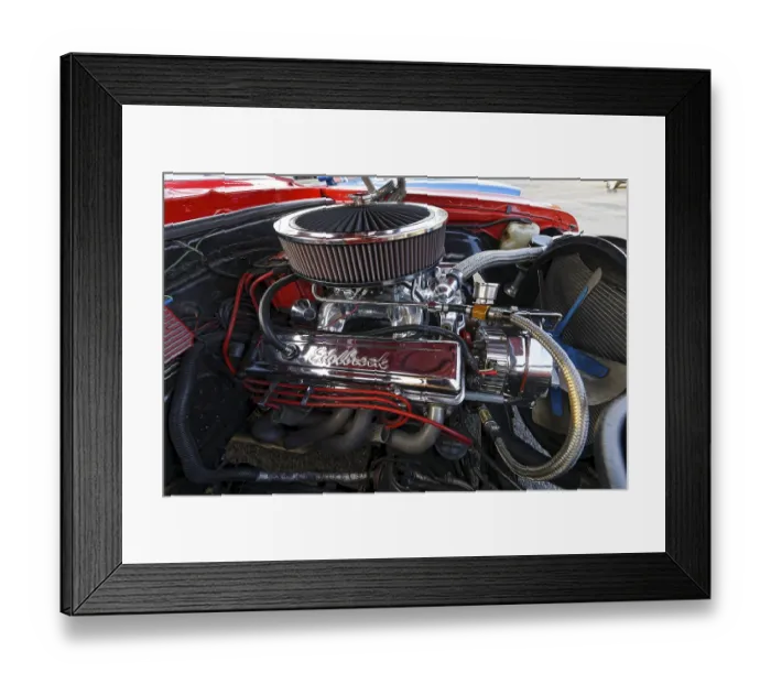 Framed Print : Vintage car engine, car show, Chateauguay