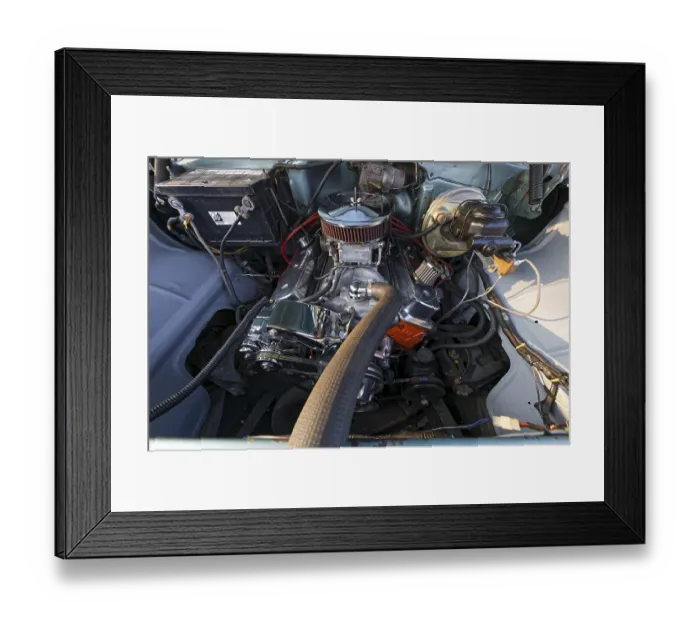 Framed Print : Vintage car engine, car show, Chateauguay