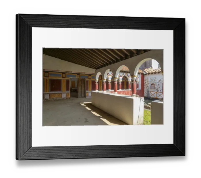 Framed Print : Courtyard corridor Commanding Officer's house