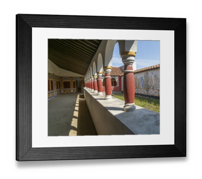 Framed Print : Courtyard corridor Commanding Officer's house