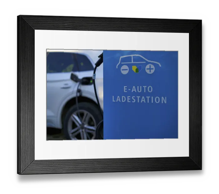 Framed Print : Charging station, charging station