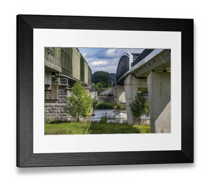 Framed Print : De Massover cycle path bridge, over the Meuse south of Nijmegen Framed Print : De Massover cycle path bridge, over the Meuse south of Nijmegen