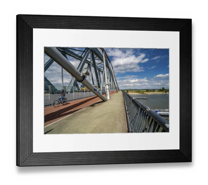 Framed Print : Cycle and pedestrian bridge Snelbinder Brug
