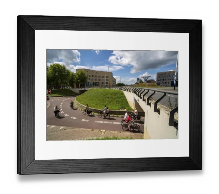 Framed Print : Roundabout in the Dutch city of Houten