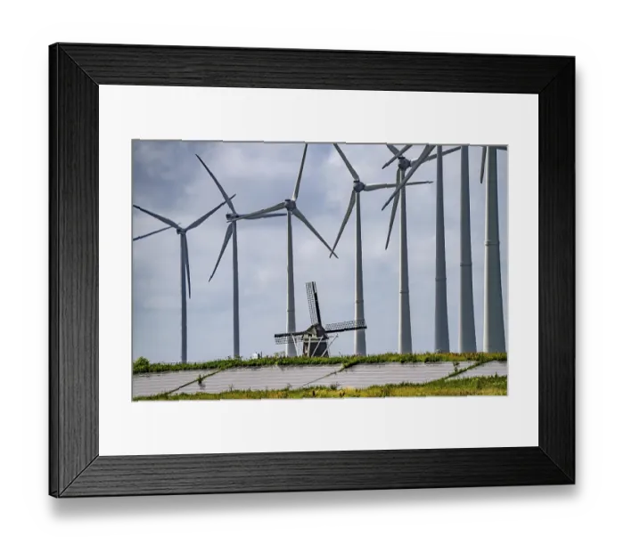 Framed Print : Westereems and Growind wind farms