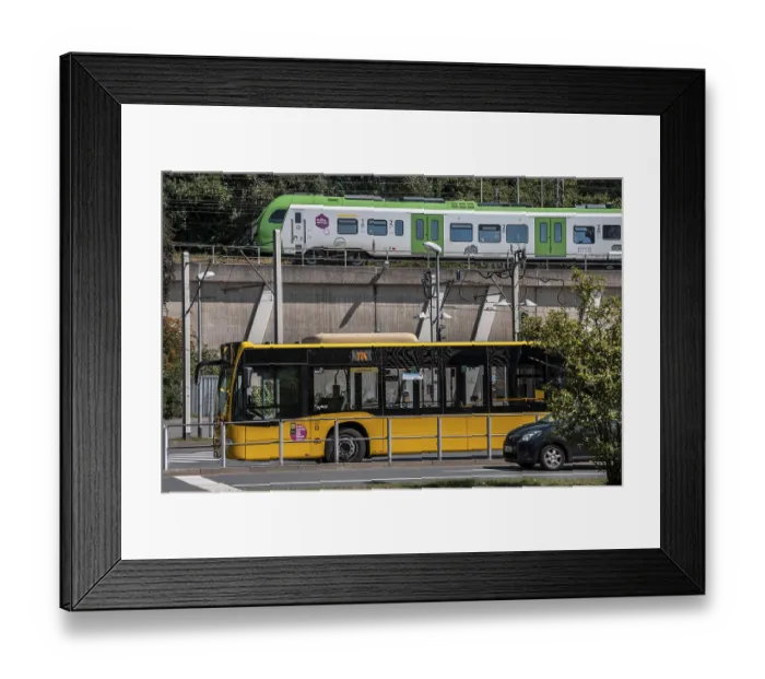 Framed Print : Public transport stop, bus station Framed Print : Public transport stop, bus station
