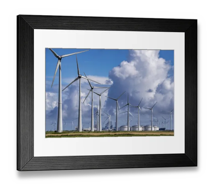 Framed Print : Wind farms Westereems and Growind