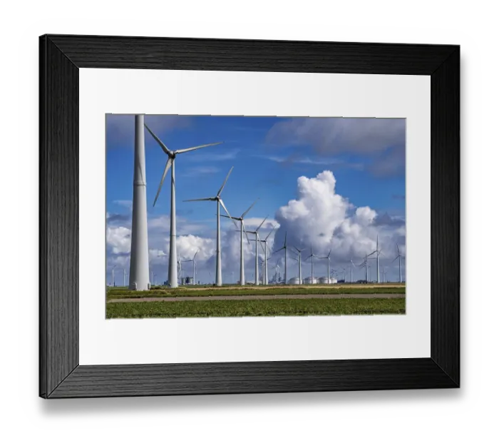 Framed Print : Wind farms Westereems and Growind