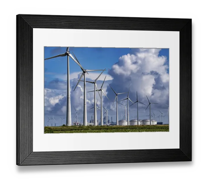 Framed Print : Wind farms Westereems and Growind