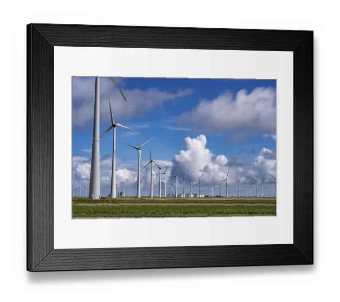 Framed Print : Wind farms Westereems and Growind