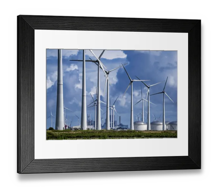 Framed Print : Wind farms Westereems and Growind