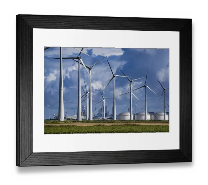 Framed Print : Wind farms Westereems and Growind