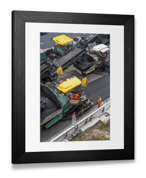 Framed Print : Rehabilitation of the A52 motorway near Essen