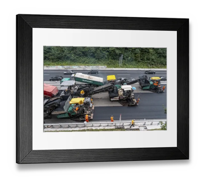 Framed Print : Rehabilitation of the A52 motorway near Essen