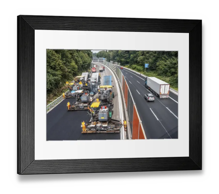 Framed Print : Rehabilitation of the A52 motorway near Essen