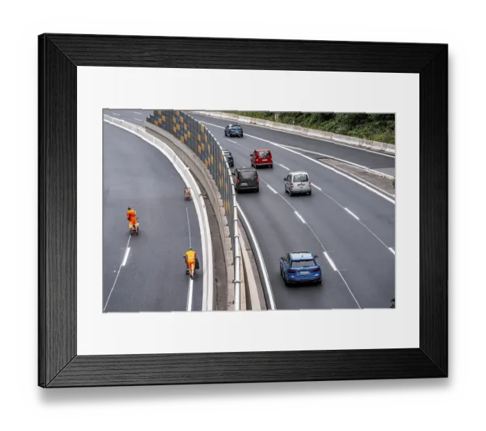 Framed Print : Rehabilitation of the A52 motorway near Essen