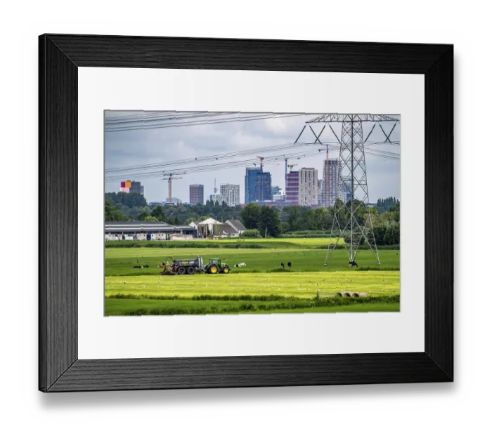Framed Print : The skyline of the business district in the south-east of Amsterdam