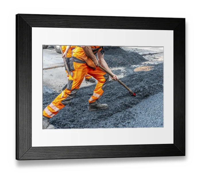Framed Print : Road construction, road construction work Framed Print : Road construction, road construction work
