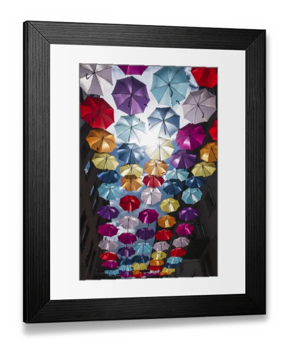 Framed Print : Coloured umbrellas, Interlaken, Bern, Switzerland
