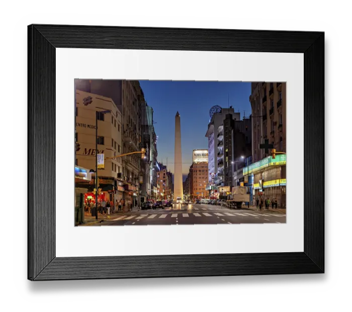 Framed Print : Twilight view of a busy city street Framed Print : Twilight view of a busy city street