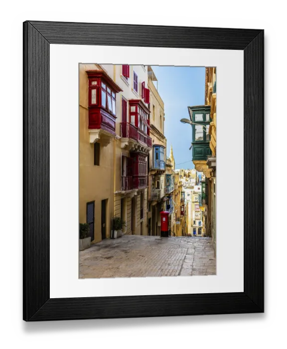 Framed Print : Old town of Valletta with the Maltese balconies