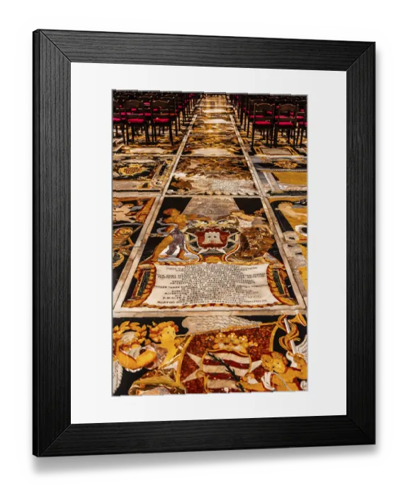Framed Print : Marble tombstones on the floor Framed Print : Marble tombstones on the floor