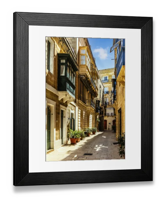 Framed Print : Maltese balconies, Gallariji, Vittoriosa