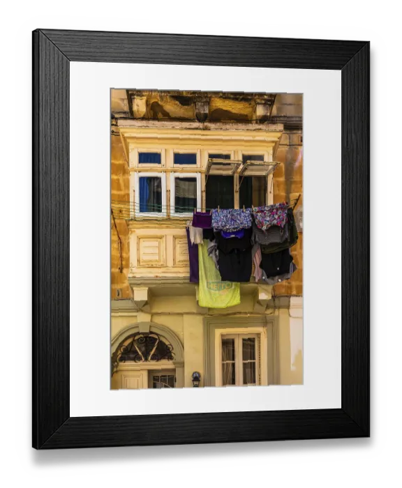 Framed Print : Maltese balconies, Gallariji, Vittoriosa