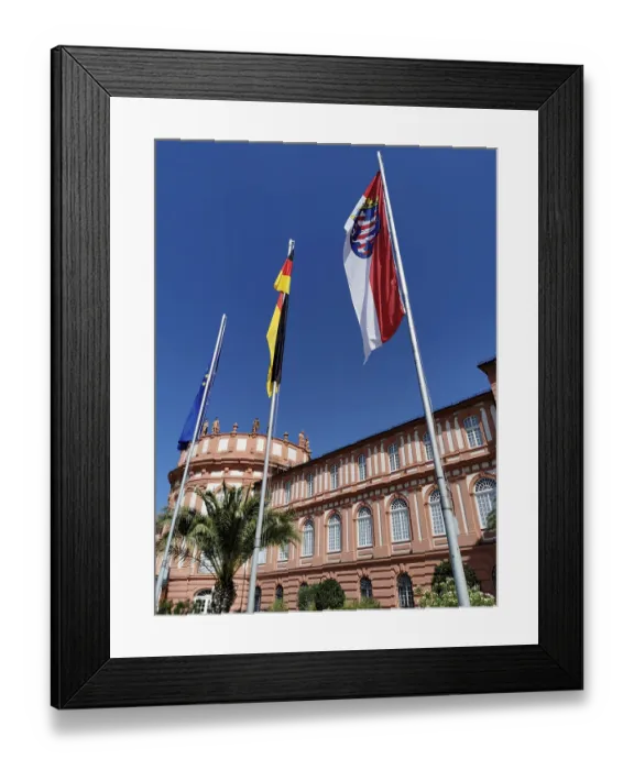 Framed Print : Rhine side of Biebrich Palace, former residence of the Princes of Nassau-Usingen in Wiesbaden-Biebrich