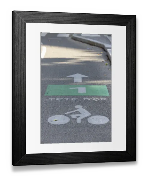 Framed Print : Cycle track no. 1 in the direction of Tete d'Or