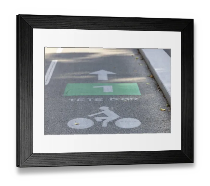 Framed Print : Cycle track no. 1 in the direction of Tete d'Or
