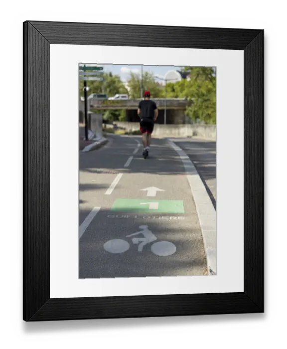 Framed Print : Cycle track no. 1 in the direction of Guillotiere