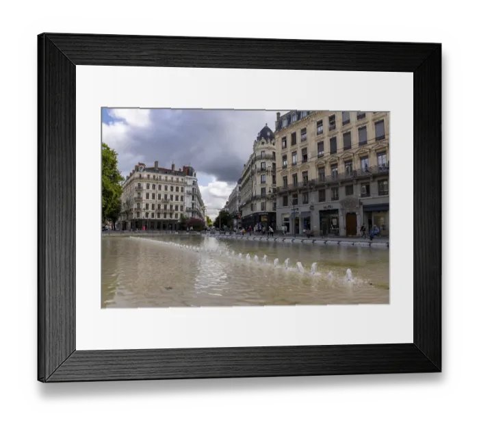 Framed Print : Place de la Republique with shops and houses Framed Print : Place de la Republique with shops and houses