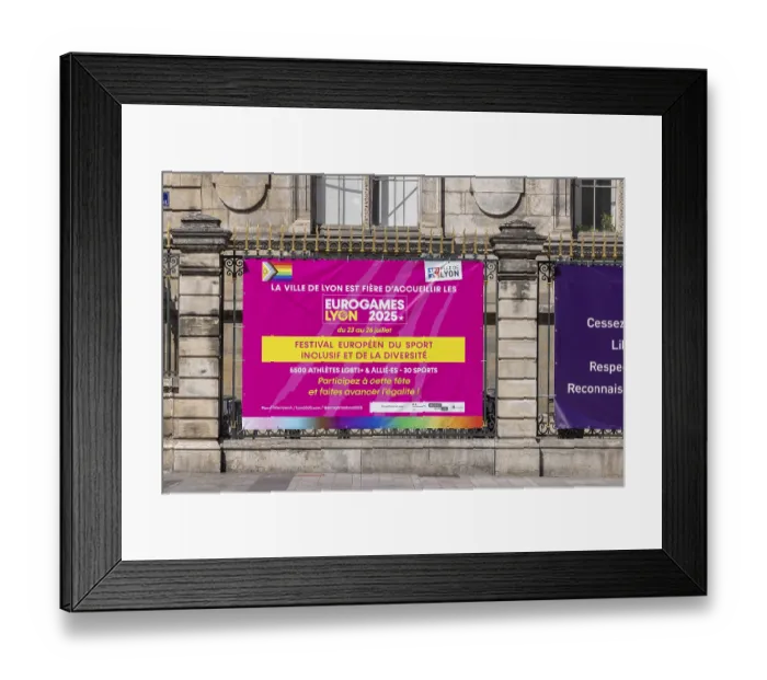 Framed Print : Poster, Eurogames, sports event for diversity and LGBTIQ+