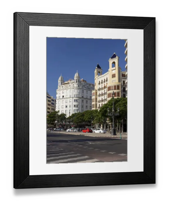 Framed Print : Building in Placa America, Valencia, Spain