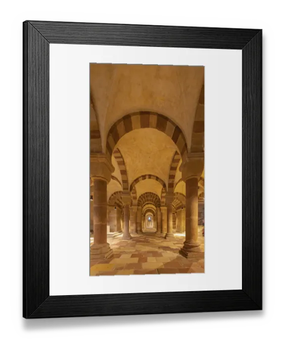 Framed Print : The Romanesque vaulted hall of the crypt of Speyer Cathedral Framed Print : The Romanesque vaulted hall of the crypt of Speyer Cathedral