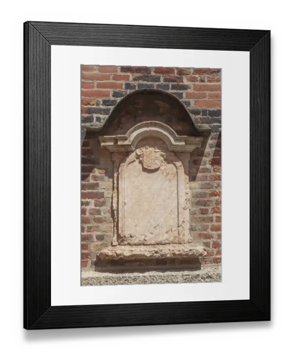Framed Print : Historic gravestone at the Church of Our Lady