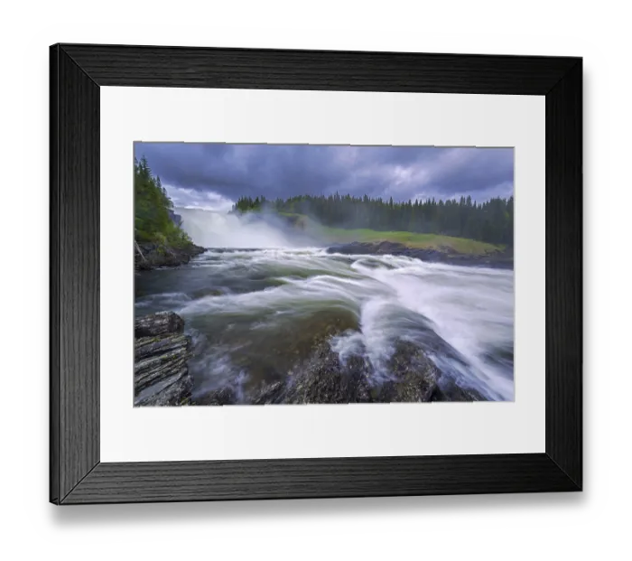 Framed Print : Tannforsen falls in spring near Are on the Indalsalven River