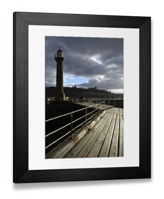 Framed Print : The historic town and harbour of Whitby in north Yorkshire in England