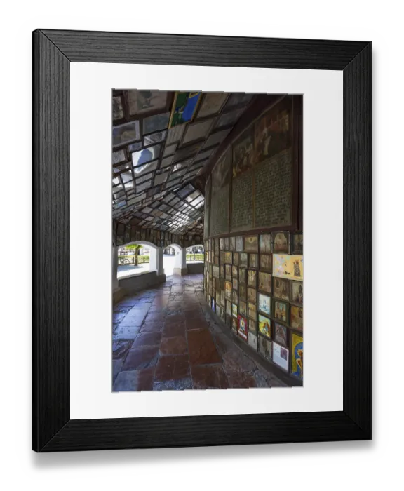Framed Print : Votive plaques in the walkway around the Chapel of Grace