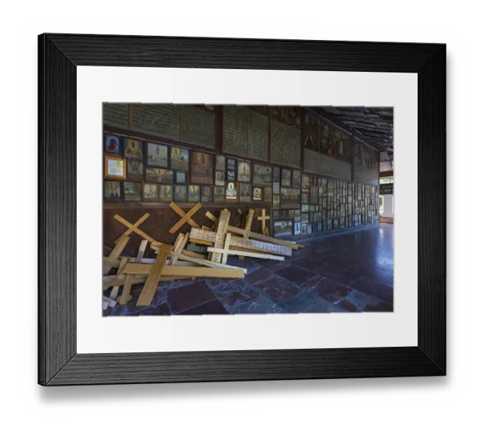 Framed Print : Votive plaques in the walkway around the Chapel of Grace