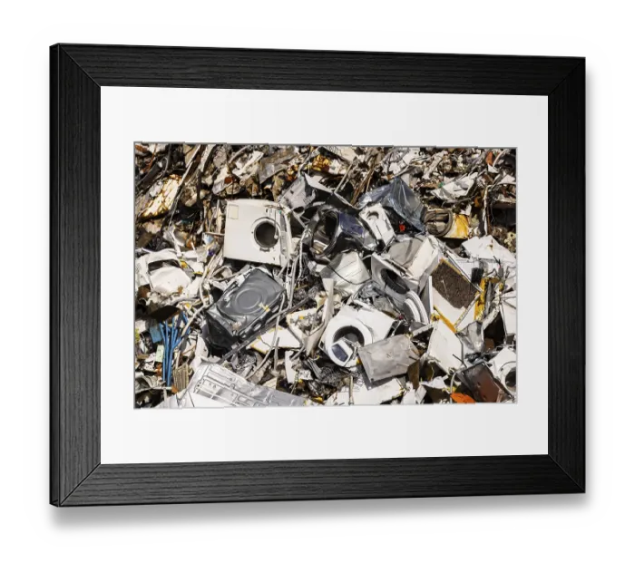 Framed Print : Scrap metal trade in the commercial harbour of Mannheim Framed Print : Scrap metal trade in the commercial harbour of Mannheim