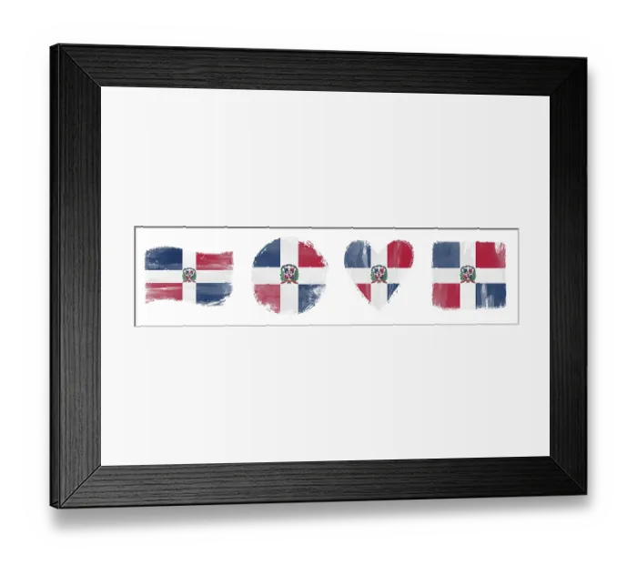 Framed Print : Dominican Republic Flag Set Brush Stroke Shapes on White Framed Print : Dominican Republic Flag Set Brush Stroke Shapes on White