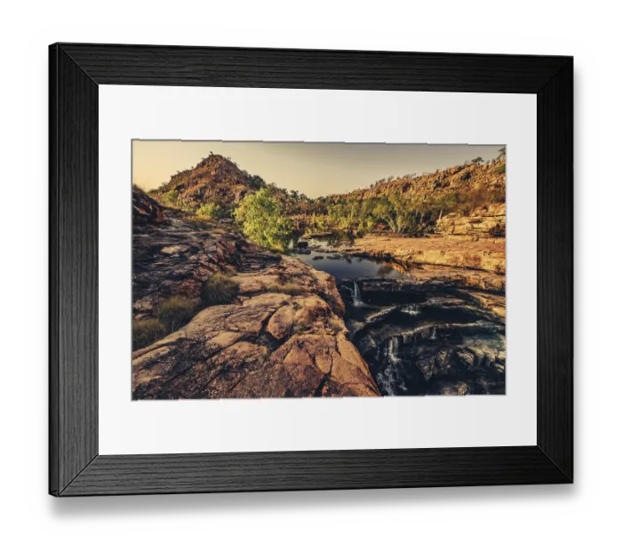 Framed Print : Bell Gorge waterfall, a body of water in north-west Australia in the Kimberley