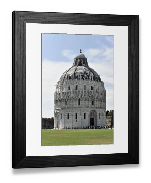 Framed Print : The Baptistery of Pisa with its massive dome and detailed marble work Framed Print : The Baptistery of Pisa with its massive dome and detailed marble work